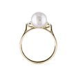 BAGUE EN OR AVEC PERLE D'EAU DOUCE ET DIAMANT - BAGUES EN PERLES - PERLES