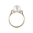 FRESHWATER PEARL AND DIAMOND GOLD RING - PEARL RINGS - PEARL JEWELLERY