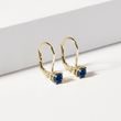 BOUCLES D'OREILLES AVEC SAPHIRS - BOUCLES D'OREILLES EN SAPHIR - BOUCLES D'OREILLES