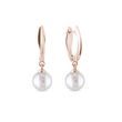 DELICATE EARRINGS WITH PEARL IN ROSE GOLD - PEARL EARRINGS - PEARL JEWELRY