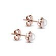 PEARL FLOWER STUD EARRINGS IN ROSE GOLD - PEARL EARRINGS - PEARL JEWELRY