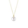 MINIMALIST PEARL PENDANT IN YELLOW GOLD - PEARL PENDANTS - PEARL JEWELLERY