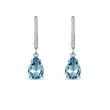 BOUCLES D'OREILLES EN OR BLANC AVEC TOPAZES ET BRILLANTS - BOUCLES D'OREILLES EN TOPAZE - BOUCLES D'OREILLES