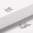 PUCES D'OREILLES EN OR BLANC AVEC DIAMANTS LUNETTE 4 MM - PUCES D'OREILLES EN DIAMANT - BOUCLES D'OREILLES