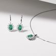 BOUCLES D'OREILLES AVEC DIAMANTS ET ÉMERAUDES - BOUCLES D'OREILLES EN ÉMERAUDE - BOUCLES D'OREILLES
