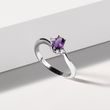 AMETHYST AND DIAMOND RING IN WHITE GOLD - AMETHYST RINGS - RINGS