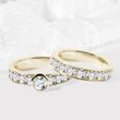 LUXURY ENGAGEMENT SET IN 14K YELLOW GOLD - ENGAGEMENT AND WEDDING MATCHING SETS - ENGAGEMENT RINGS