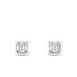 BOUCLES D'OREILLES EN OR BLANC ET DIAMANTS ASSCHER - PUCES D'OREILLES EN DIAMANT - BOUCLES D'OREILLES
