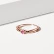Pink sapphire ring in rose gold