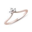 ROSE GOLD CHEVRON RING WITH THREE DIAMONDS - WEDDING RINGS WITH DIAMONDS - WEDDING RINGS