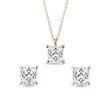 YELLOW GOLD NECKLACE AND EARRING SET WITH LAB GROWN DIAMONDS - JEWELRY SETS - FINE JEWELRY