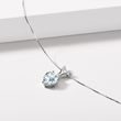 AQUAMARINE HEART NECKLACE IN WHITE GOLD - AQUAMARINE NECKLACES - NECKLACES