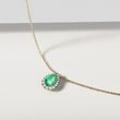 ELEGANTE DIAMANTHALSKETTE MIT SMARAGD IN GELBGOLD - KETTEN MIT SMARAGD - KETTEN