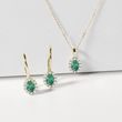 SET HALO ŠPERKŮ SE SMARAGDY A DIAMANTY VE 14K ZLATĚ - DRAHOKAMOVÉ SOUPRAVY - ŠPERKY