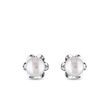 PEARL FLOWER STUD EARRINGS IN WHITE GOLD - PEARL EARRINGS - PEARL JEWELRY