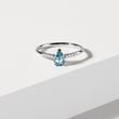 WHITE GOLD RING WITH A CENTRAL TOPAZ AND DIAMONDS - TOPAZ RINGS - RINGS