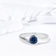 SAPPHIRE ENGAGEMENT RING IN WHITE GOLD - SAPPHIRE RINGS - RINGS