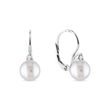 BOUCLES D'OREILLES EN OR BLANC AVEC PERLES ET BRILLANTS - BOUCLES D'OREILLES EN PERLES - PERLES