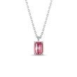 EMERALD CUT TOURMALINE NECKLACE IN WHITE GOLD - TOURMALINE NECKLACES - NECKLACES