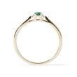 EMERALD AND DIAMOND ENGAGEMENT RING IN YELLOW GOLD - EMERALD RINGS - RINGS