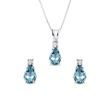 TOPAZ AND DIAMOND JEWELRY SET IN 14K WHITE GOLD - JEWELRY SETS - FINE JEWELRY