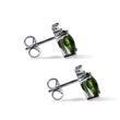 MOLDAVITE AND DIAMOND TEARDROP EARRINGS IN WHITE GOLD - MOLDAVITE EARRINGS - EARRINGS