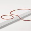 GARNET NECKLACE AND BRACELET SET IN YELLOW GOLD - GEMSTONE SETS - FINE JEWELRY