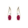 RUBY AND DIAMOND EARRINGS IN YELLOW GOLD - RUBY EARRINGS - EARRINGS