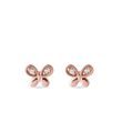 BOUCLES D'OREILLES PAPILLONS EN OR ROSE AVEC DIAMANTS - BOUCLES D'OREILLES POUR ENFANTS - BOUCLES D'OREILLES