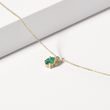 EMERALD AND BEZEL DIAMOND GOLD NECKLACE - EMERALD NECKLACES - NECKLACES