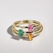 Minimalistický prsten s růžovým safírem ve zlatě