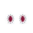 BOUCLES D'OREILLES EN OR BLANC AVEC MORGANITE ET DIAMANTS - BOUCLES D'OREILLES EN RUBIS - BOUCLES D'OREILLES