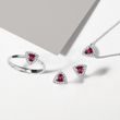 EARRINGS WITH RUBELLITES AND BRILLIANTS IN WHITE GOLD - TOURMALINE EARRINGS - 