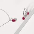 RUBY AND DIAMOND WHITE GOLD NECKLACE - RUBY NECKLACES - NECKLACES