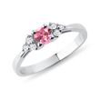 PINK SAPPHIRE AND DIAMOND RING IN WHITE GOLD - SAPPHIRE RINGS - RINGS