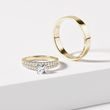 HALF ETERNITY AND SHINY FINISH WEDDING RING SET IN YELLOW GOLD - YELLOW GOLD WEDDING SETS - WEDDING RINGS