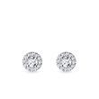 BOUCLES D'OREILLES HALO EN OR BLANC AVEC DIAMANTS - PUCES D'OREILLES EN DIAMANT - BOUCLES D'OREILLES