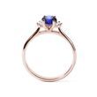 BAGUE DE FIANÇAILLES EN OR ROSE AVEC SAPHIR ET DIAMANTS - BAGUES DE FIANÇAILLES EN SAPHIR - BAGUES DE FIANÇAILLES