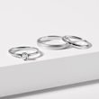 DIAMOND AND SATIN FINISH WHITE GOLD WEDDING RING SET - WHITE GOLD WEDDING SETS - WEDDING RINGS