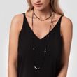 BLACK SPINEL AND PEARL NECKLACE IN YELLOW GOLD - MINERAL NECKLACES - NECKLACES