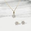 GOLD DIAMOND FLOWER PENDANT - PENDANTS - NECKLACES