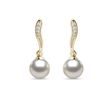 AKOYA PEARL AND DIAMOND EARRINGS IN YELLOW GOLD - PEARL EARRINGS - PEARL JEWELLERY