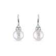 FRESHWATER PEARL AND DIAMOND WHITE GOLD EARRINGS - PEARL EARRINGS - PEARL JEWELLERY