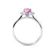 BAGUE DE FIANÇAILLES EN OR BLANC AVEC SAPHIR ROSE ET DIAMANTS - BAGUES DE FIANÇAILLES EN SAPHIR - BAGUES DE FIANÇAILLES