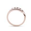 BAGUE EN OR ROSE AVEC CINQ DIAMANTS - ALLIANCES DE MARIAGE FEMMES - ALLIANCES DE MARIAGE