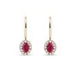 OVAL RUBY AND DIAMOND GOLD EARRINGS - RUBY EARRINGS{% if category.pathNames[0] != product.category.name %} - {% endif %}