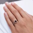 GARNET AND DIAMOND RING IN WHITE GOLD - GARNET RINGS - RINGS