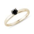 BLACK DIAMOND RING IN YELLOW GOLD - FANCY DIAMOND ENGAGEMENT RINGS - ENGAGEMENT RINGS