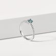 BAGUE DE FIANÇAILLES EN OR FIN AVEC DIAMANT BLEU - BAGUES DE FIANÇAILLES AVEC DIAMANTS DE COULEUR - BAGUES DE FIANÇAILLES