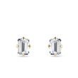 EMERALD CUT LAB GROWN DIAMOND STUDS IN YELLOW GOLD - DIAMOND STUD EARRINGS - EARRINGS
